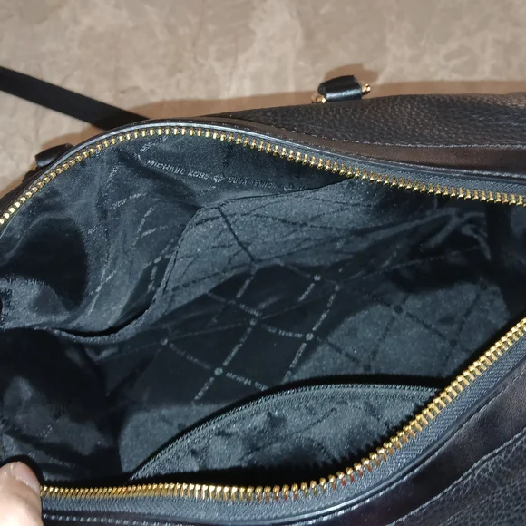 Michael Kors Black Leather Satchel with Gold Hardware - Picture 3 of 4